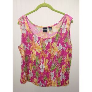 Erika tropical seersucker tank top size large
